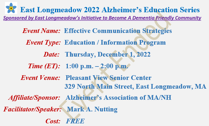 Effective Communication Strategies, Mark A Nutting Speaker, Pleasant View Senior Center
