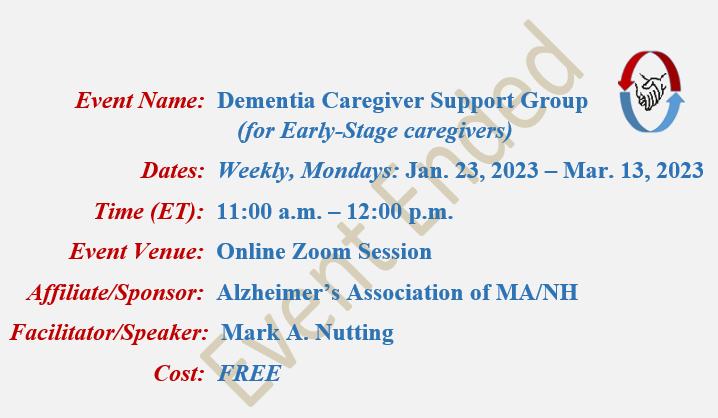 Alzheimers Caregivers Support Group Mark A Nutting Facilitator, Alzheimer's Association