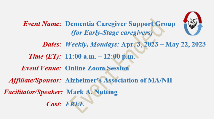 Alzheimers Caregivers Support Group Mark A Nutting Facilitator, Alzheimer's Association