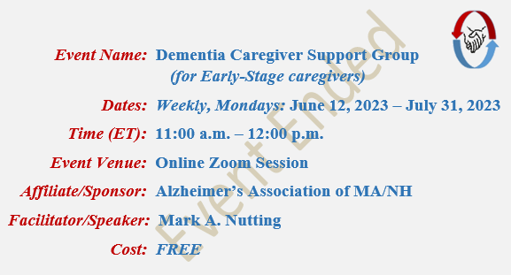 Alzheimers Caregivers Support Group Mark A Nutting Facilitator, Alzheimer's Association