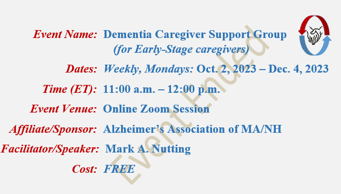 Alzheimers Caregivers Support Group Mark A Nutting Facilitator, Alzheimer's Association