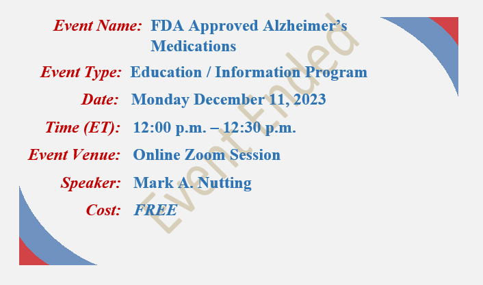 FDA Approved Alzheimer's Medications by Mark A Nutting