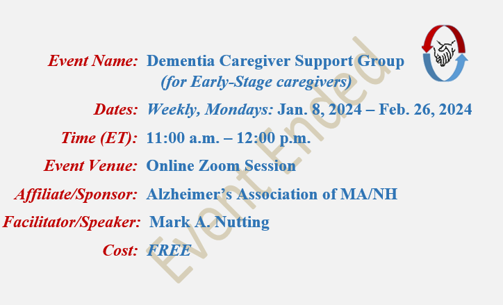 Alzheimers Caregivers Support Group Mark A Nutting Facilitator, Alzheimer's Association
