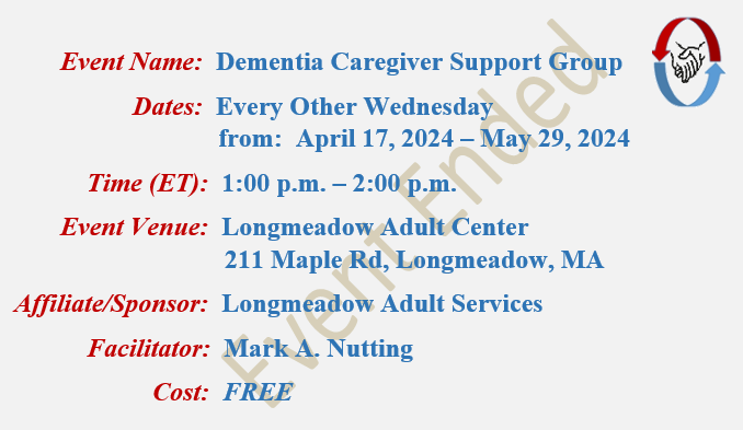Alzheimers Caregivers Support Group Mark A Nutting Facilitator, Longmeadow Adult Center