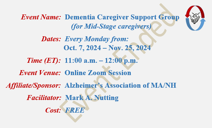Alzheimers Caregivers Support Group Mark A Nutting Facilitator, Alzheimer's Association