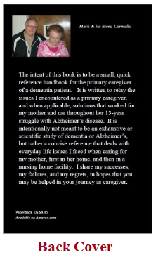 The Alzheimers A to Z Caregivers Handbook Back Cover.