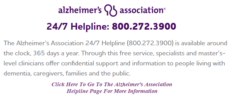 Alzheimers Association 24x7 Hotline