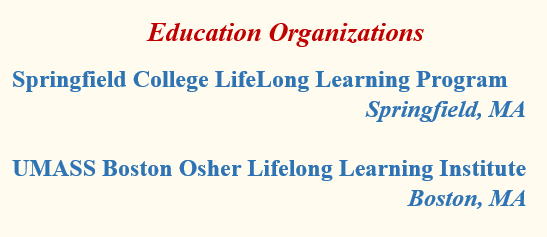 author Mark A Nutting College Venues, Springfield College, UMASS Boston, Lifelong Learning