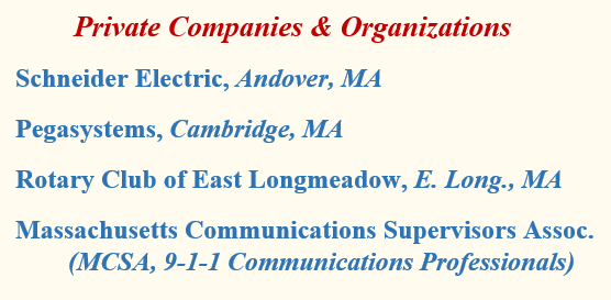 author Mark A Nutting Private Company Venues, Massachusetts Association of Public Health Nurses, Rotary Club of East Longmeadow, CMK Homecare